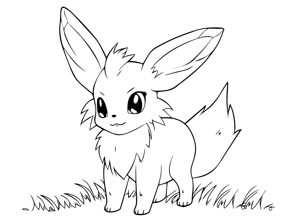 ระบายสี ภาพโปเกมอนอีวุยที่จะพิมพ์