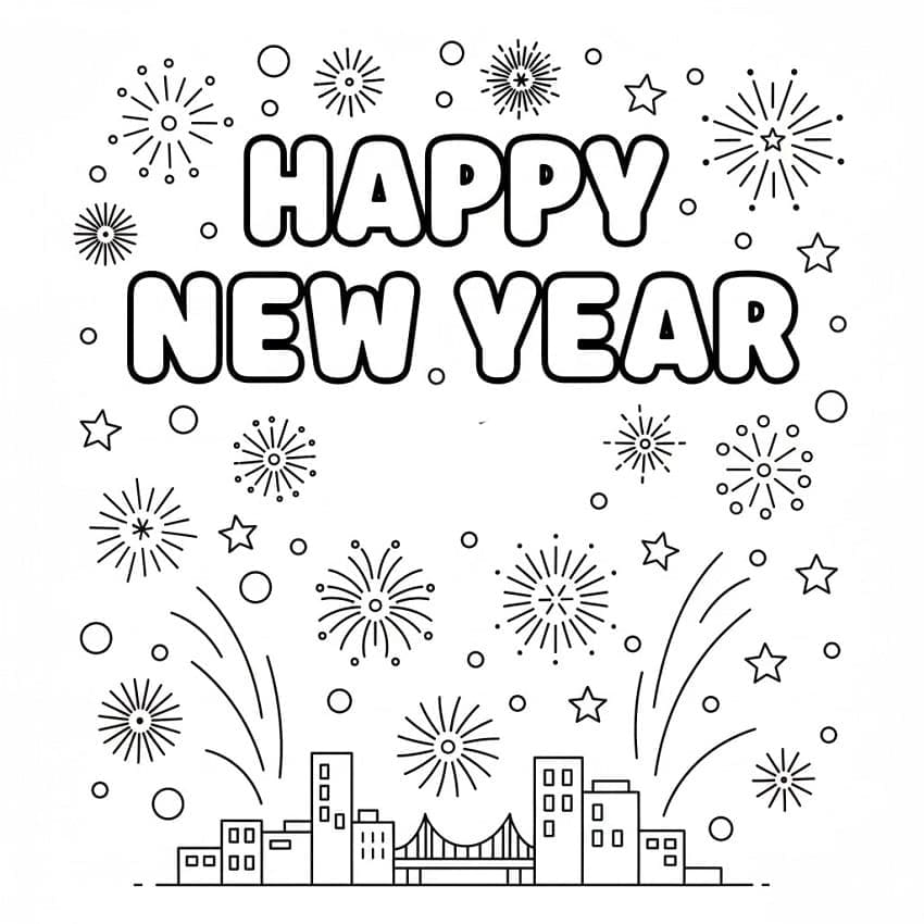 ระบายสี ภาพวาดฟรีสำหรับสวัสดีปีใหม่