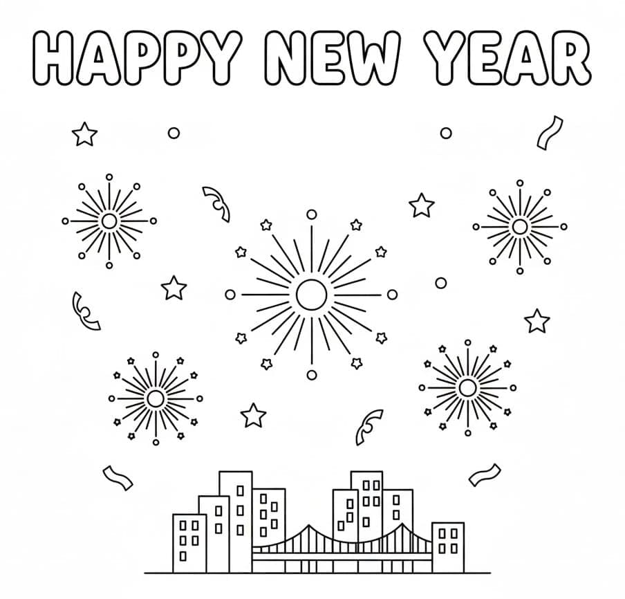 ระบายสี พิมพ์คำอวยพรปีใหม่ได้ฟรี