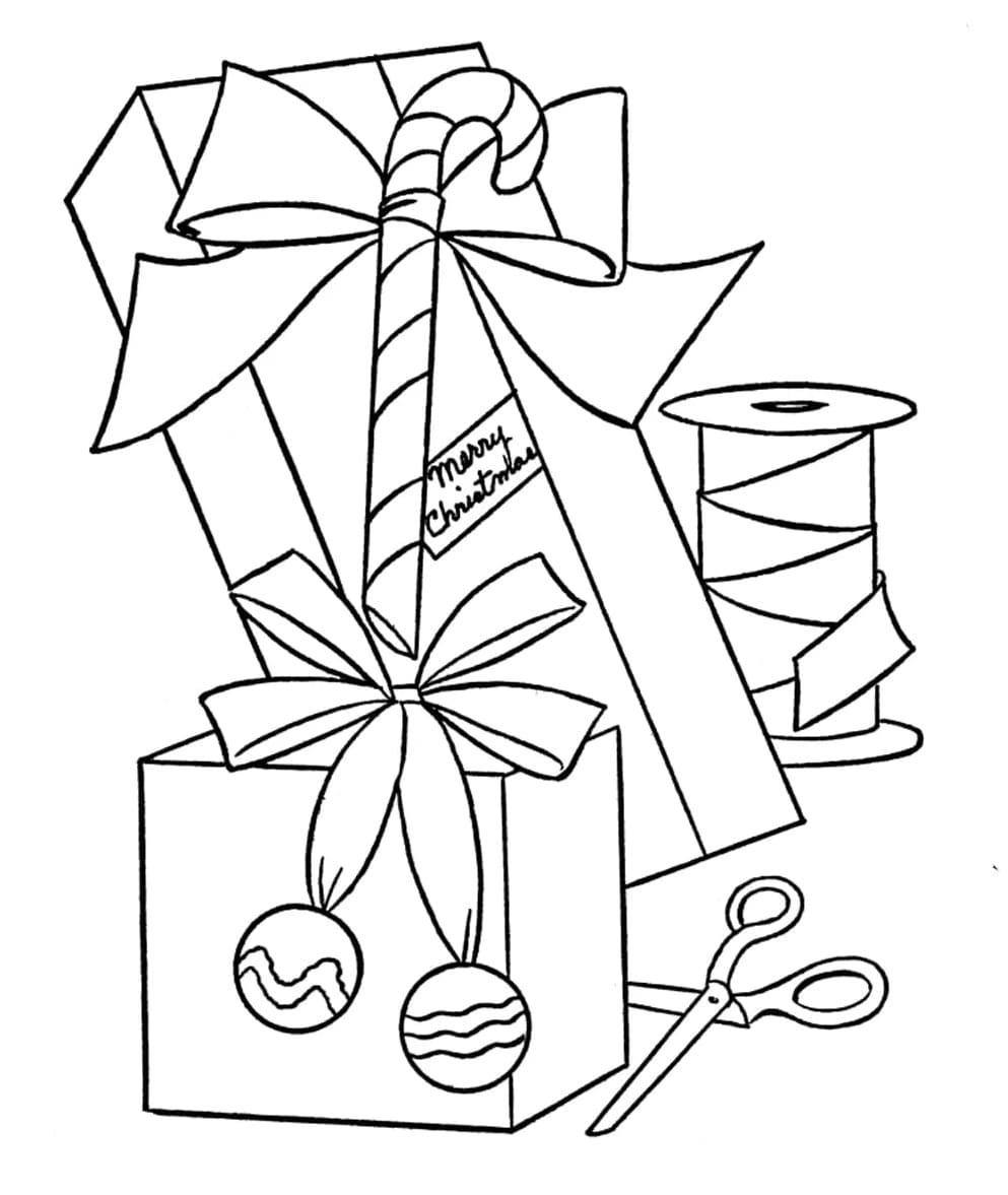 ระบายสี พิมพ์ของขวัญคริสต์มาส