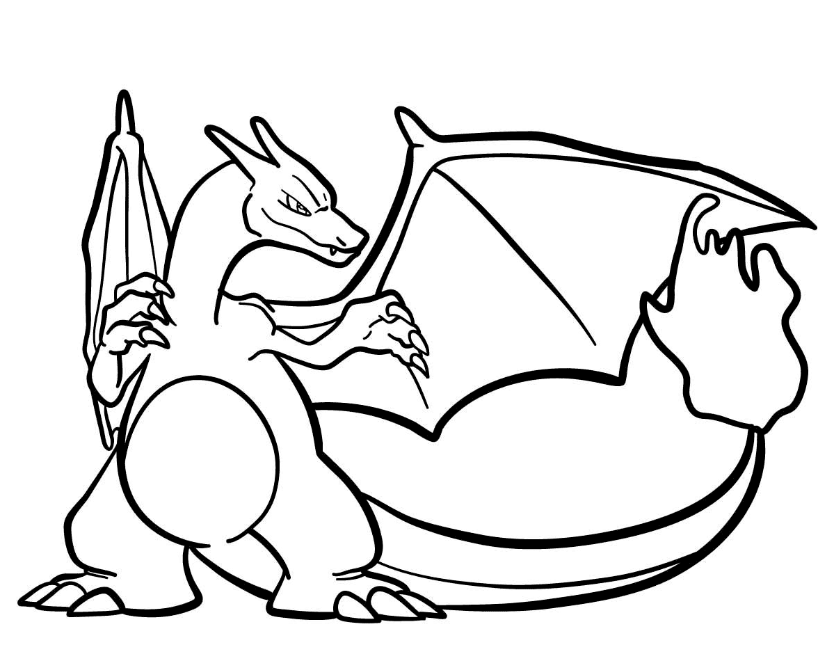 ระบายสี พิมพ์โปเกมอน ลิซ่าดอน