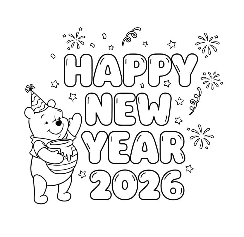 ระบายสี พูห์ และสุขสันต์ปีใหม่ 2026