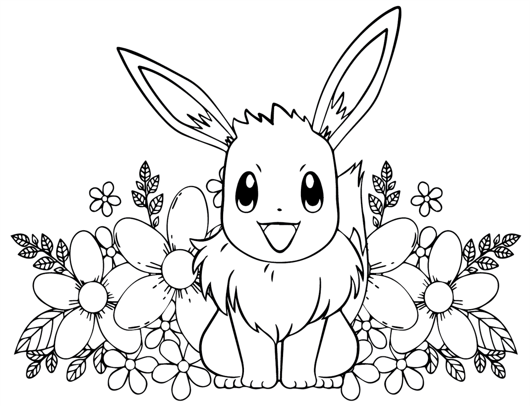 ระบายสี โปเกมอนอีวุยที่พิมพ์ได้