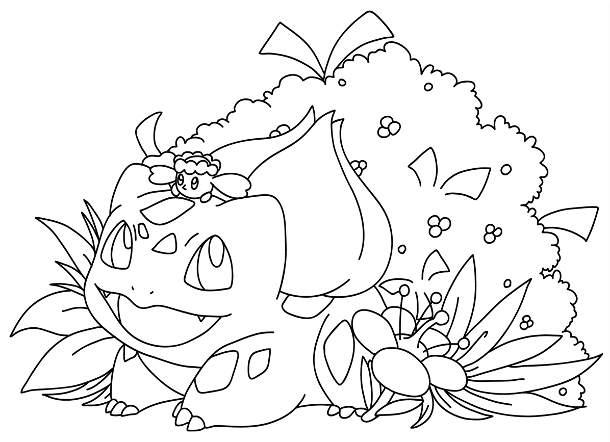 ระบายสี โปเกม่อน ฟุชิกิดาเนะ ที่จะพิมพ์