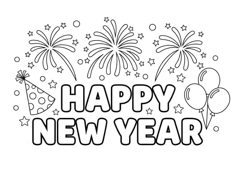 ระบายสี รูปภาพสวัสดีปีใหม่