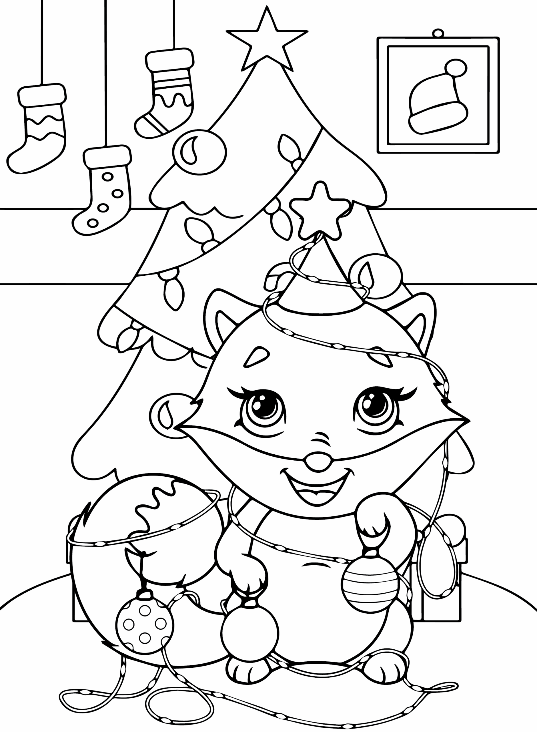 ระบายสี สัตว์คริสต์มาสน่ารัก