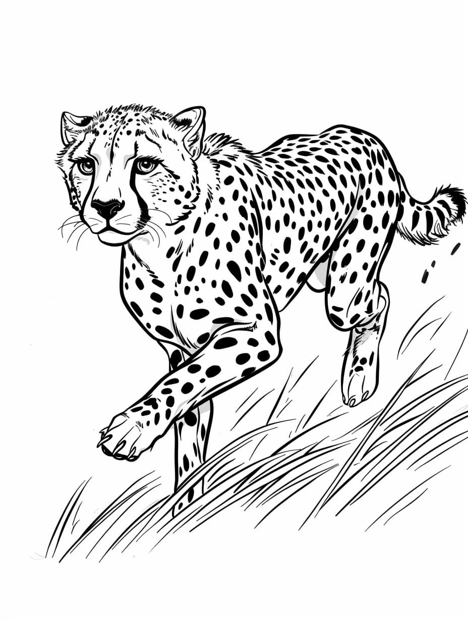 ระบายสี เสือชีตาห์กำลังวิ่ง