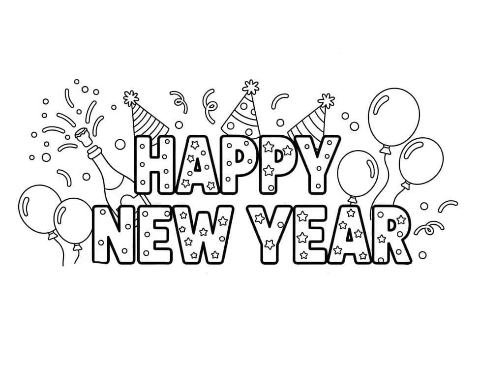 ระบายสี สุขสันต์ปีใหม่สำหรับเด็กๆ