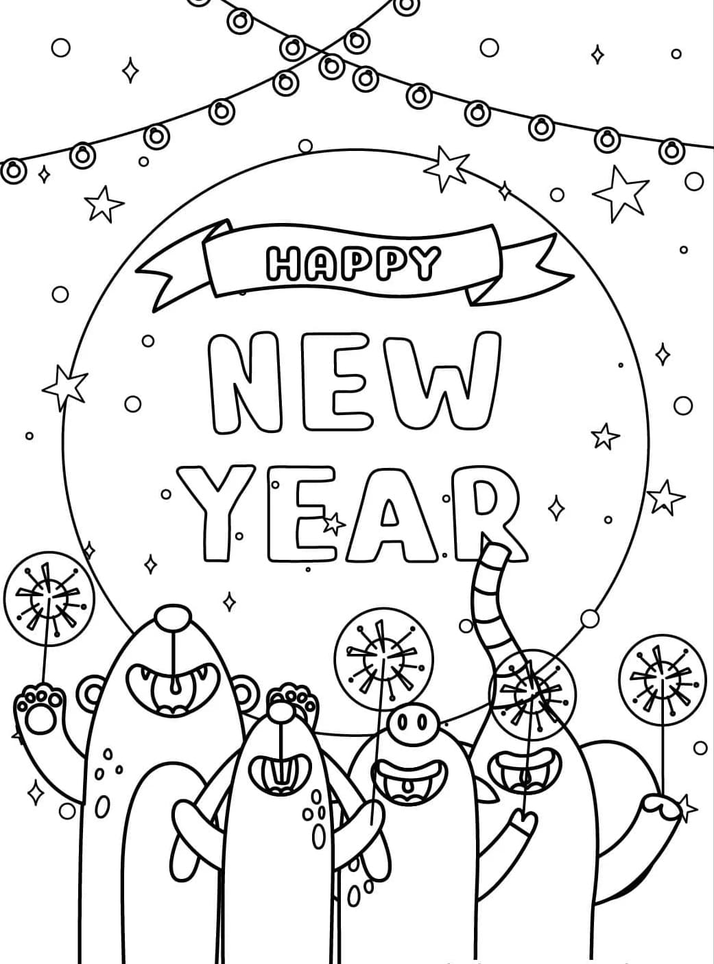 ระบายสี สวัสดีปีใหม่สุดฮา