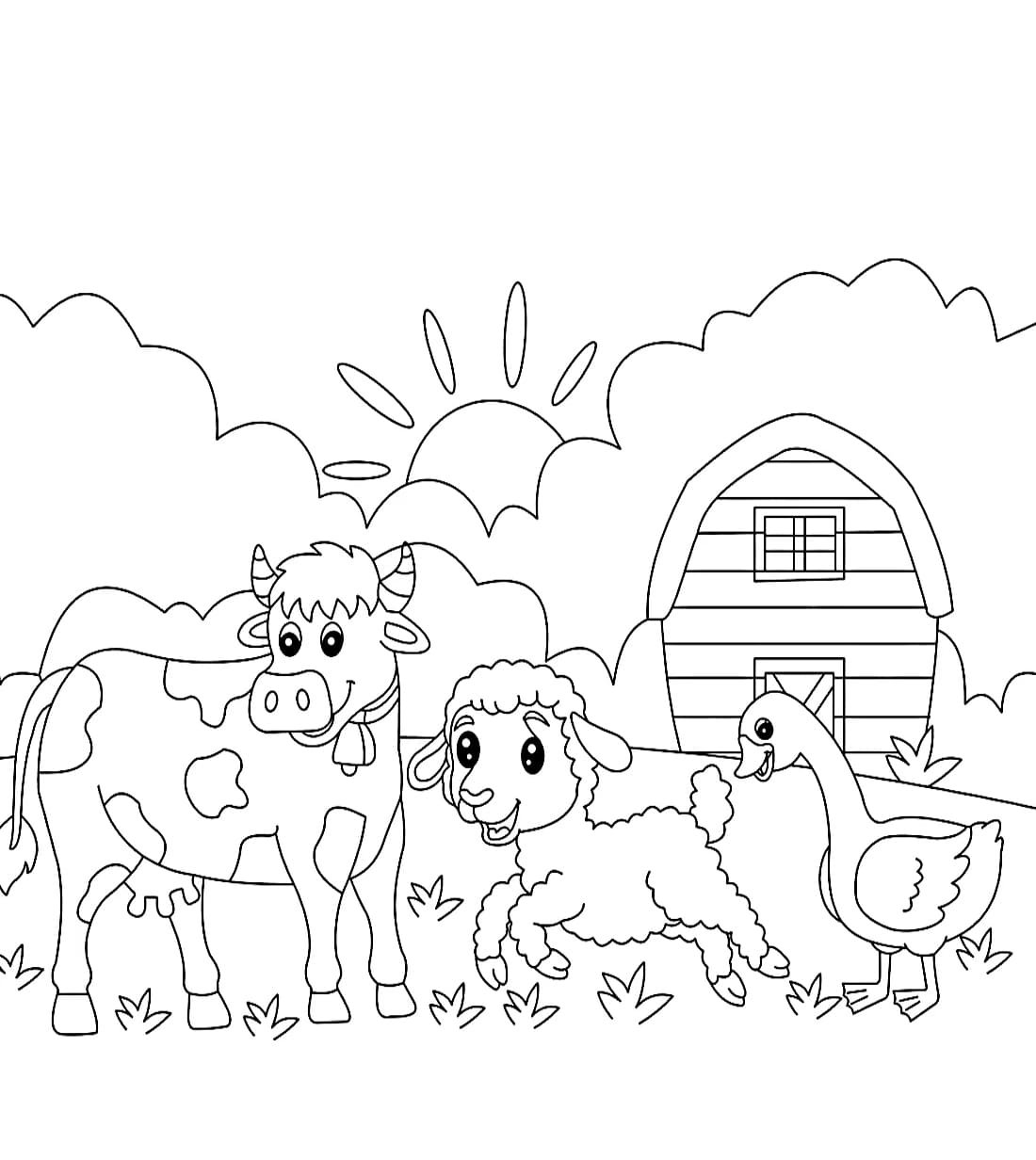 ระบายสี วัวในฟาร์มจากวัว