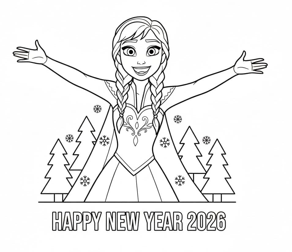 ระบายสี แอนนา สวัสดีปีใหม่ 2026
