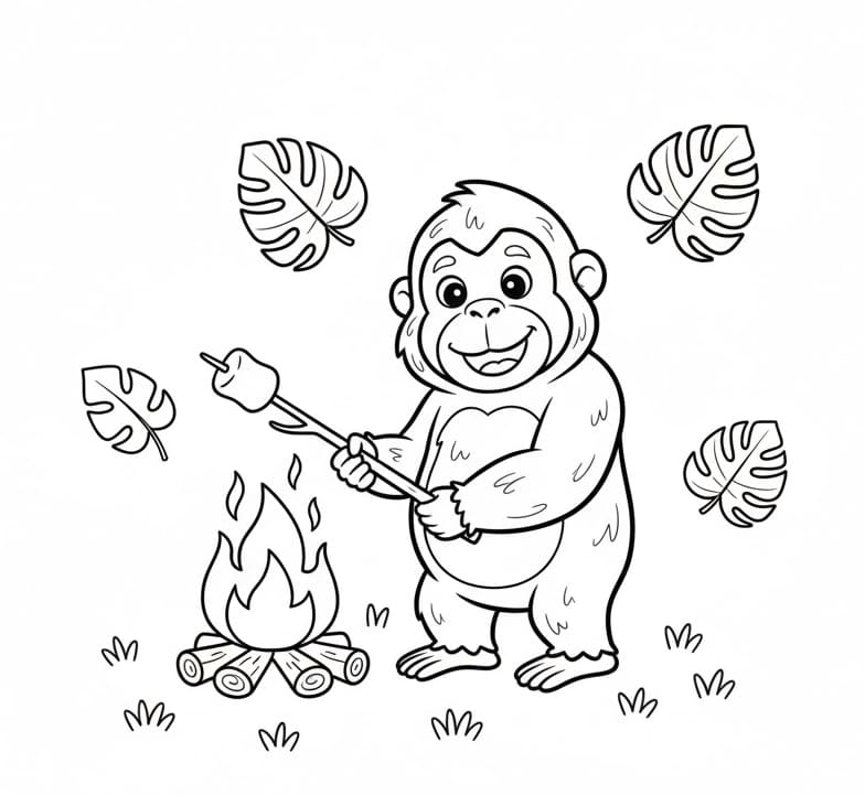 ระบายสี อาหารย่างอุรังอุตัง