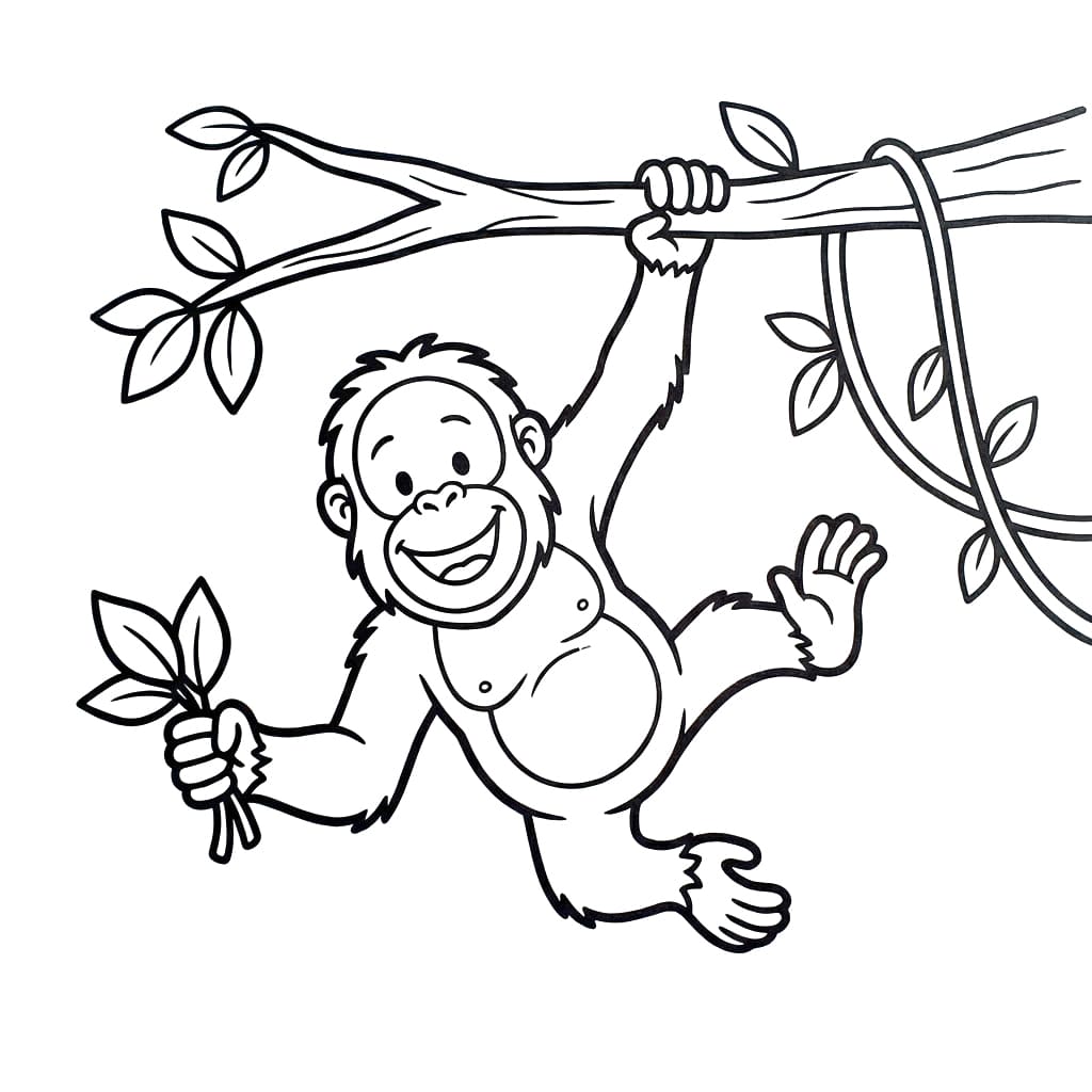 ระบายสี อุรังอุตังมีความสุข