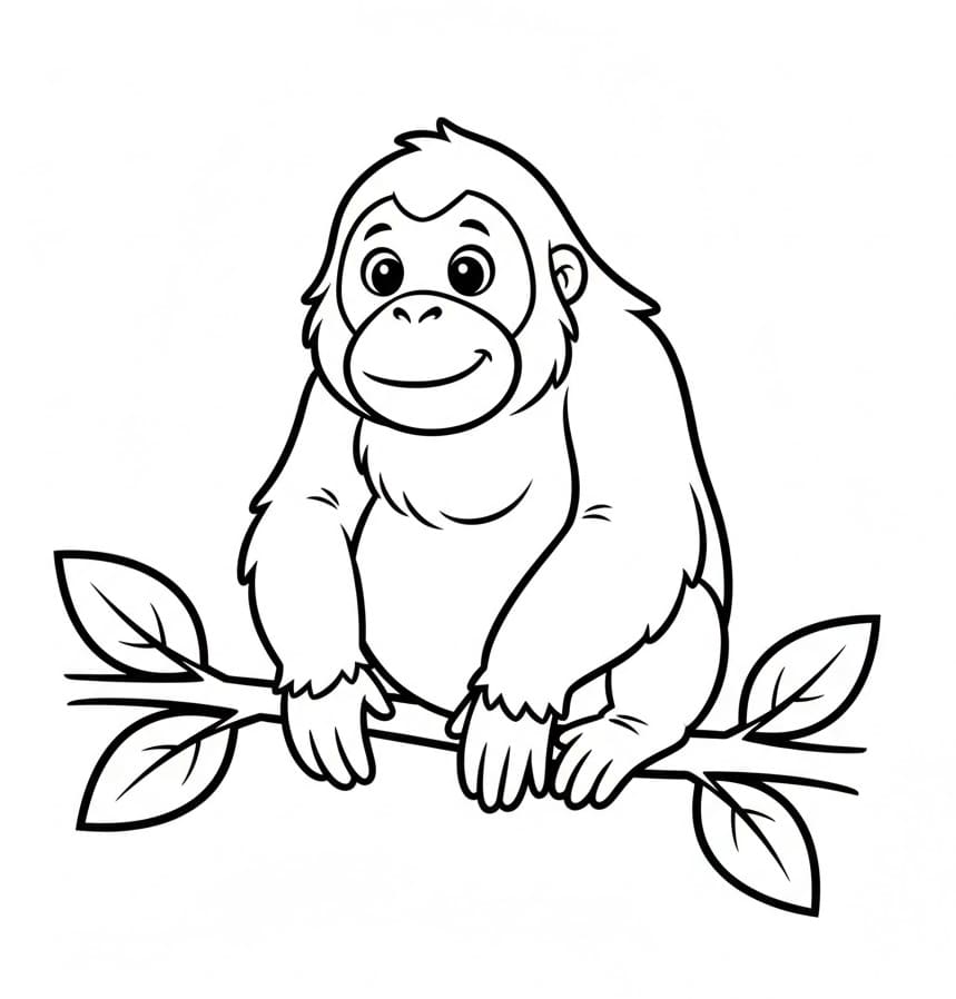 ระบายสี อุรังอุตังนั่ง