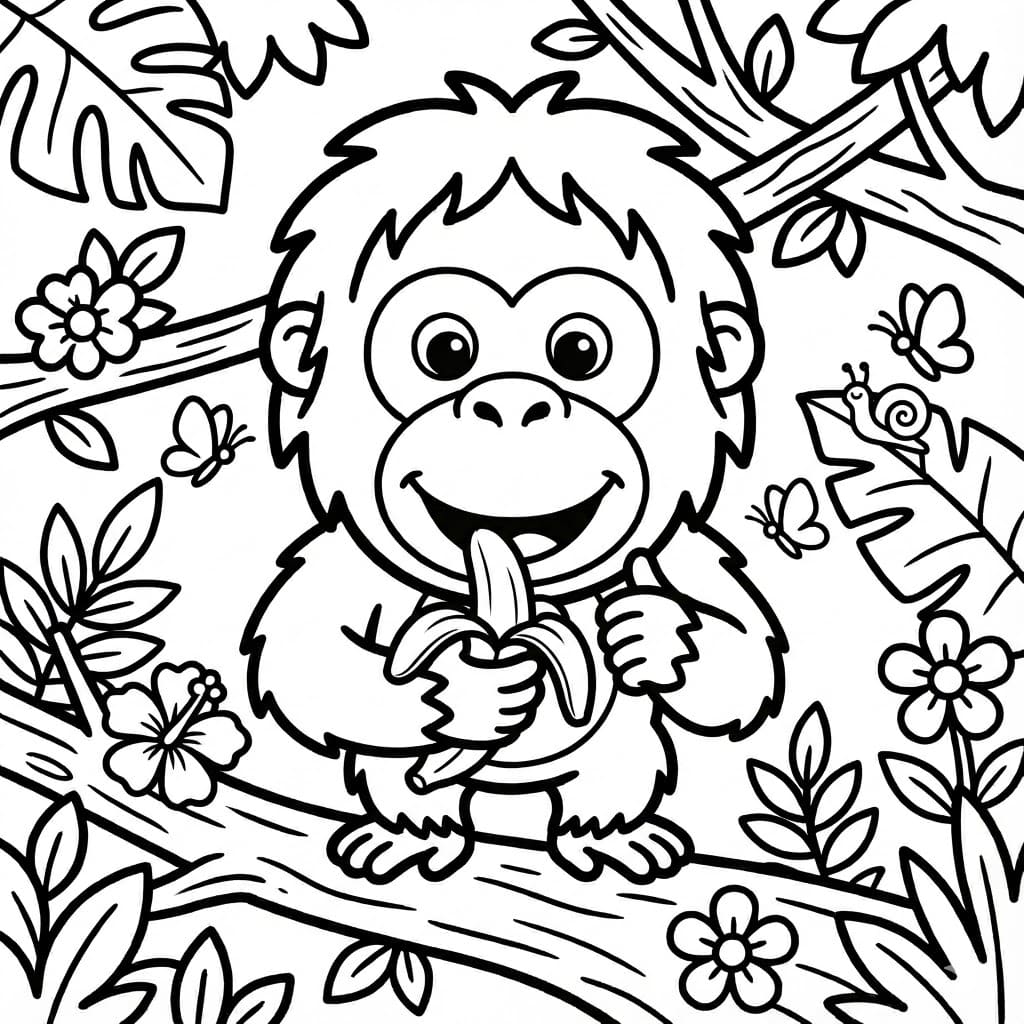 ระบายสี อุรังอุตังปกติ