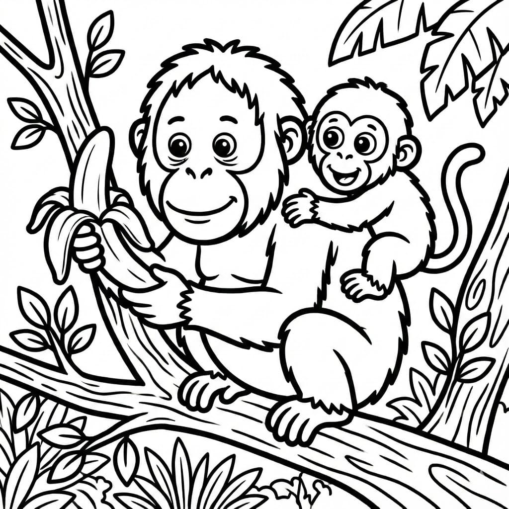 ระบายสี อุรังอุตังสำหรับเด็ก