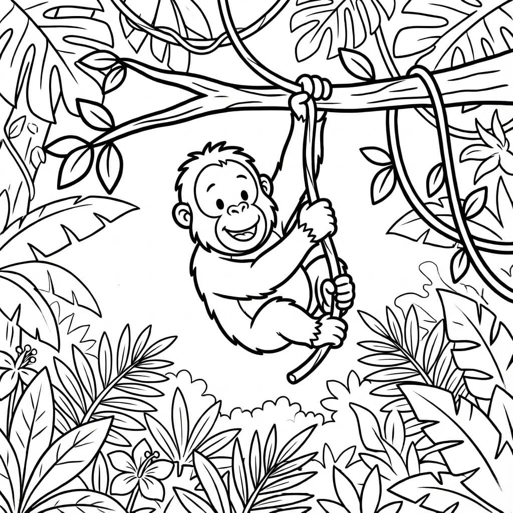 ระบายสี อุรังอุตังสำหรับพิมพ์