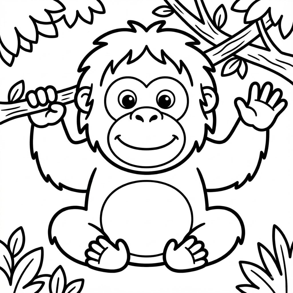 ระบายสี อุรังอุตังยิ้ม