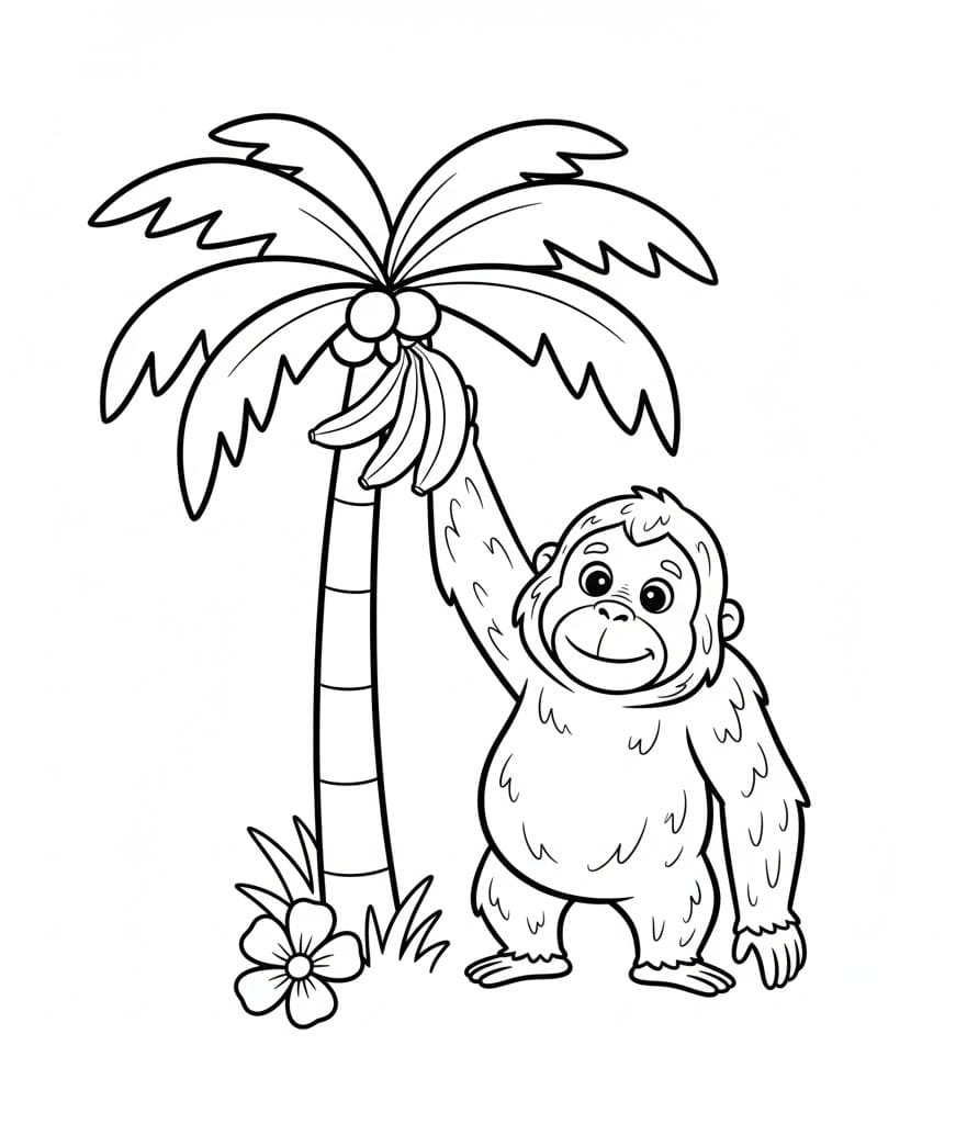 ระบายสี อุรังอุตังยืนอยู่