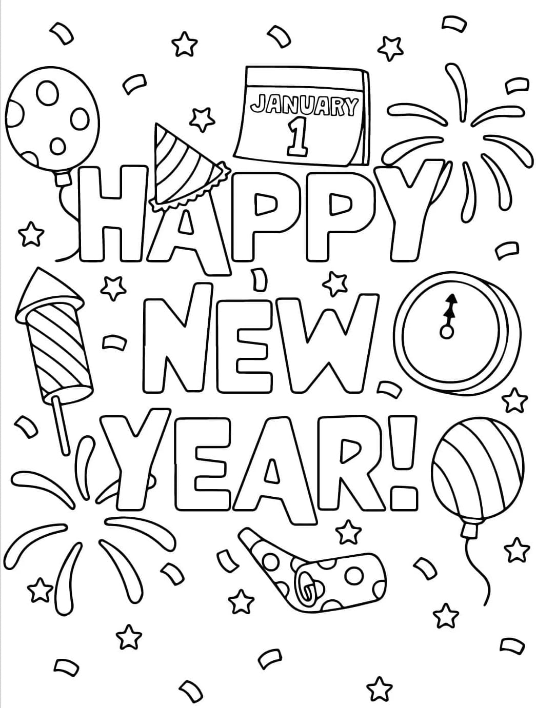 ระบายสี ยินดีต้อนรับสู่ปีใหม่