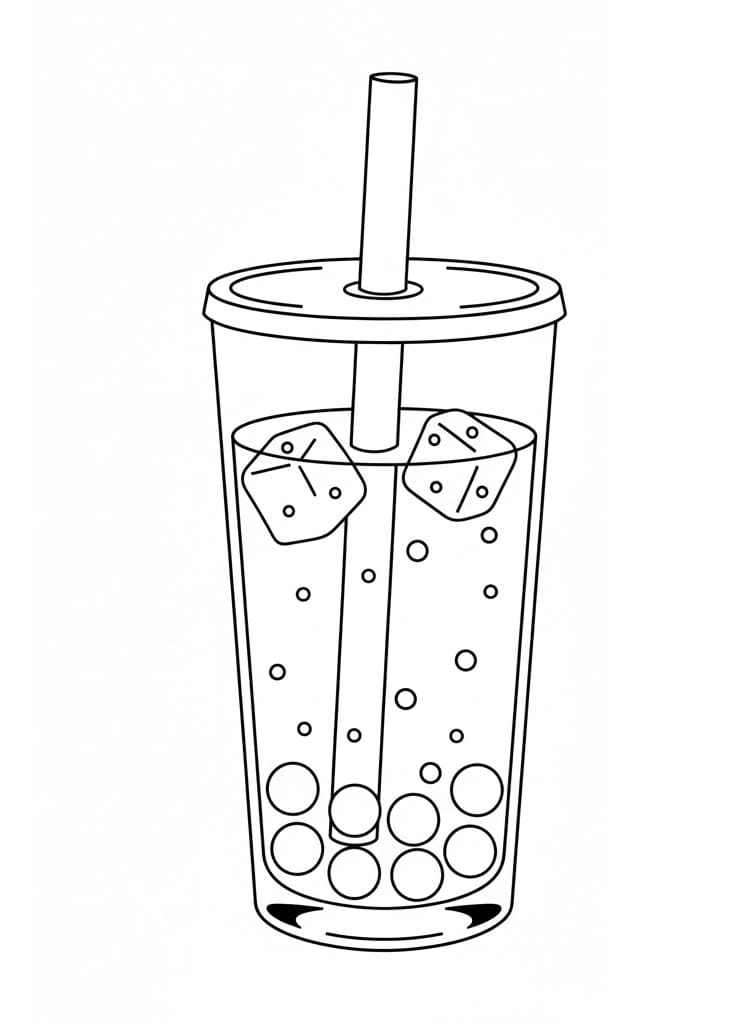 ระบายสี ชานมไข่มุกคิวท์