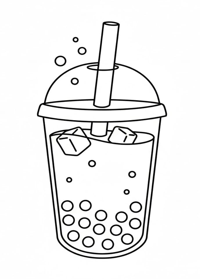 ระบายสี ชานมไข่มุก