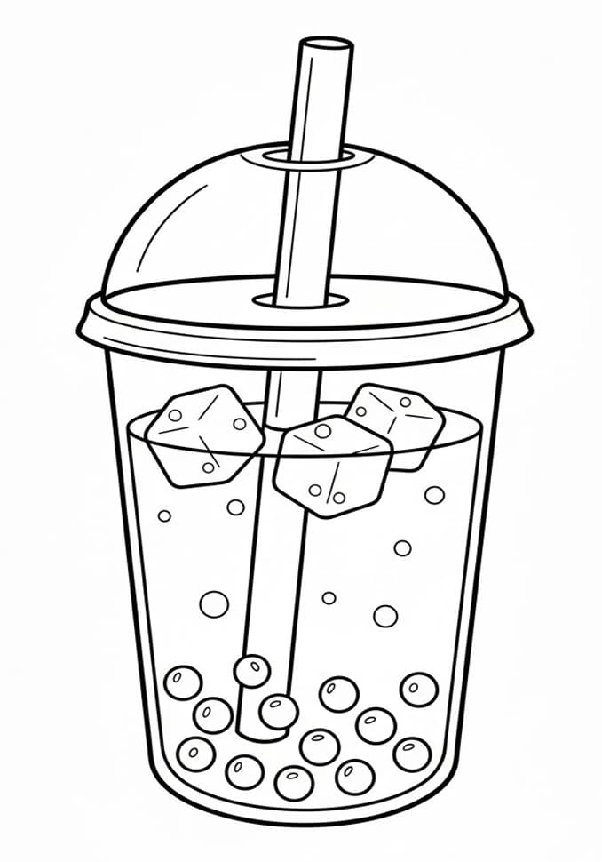 ระบายสี ชานมไข่มุกหวาน