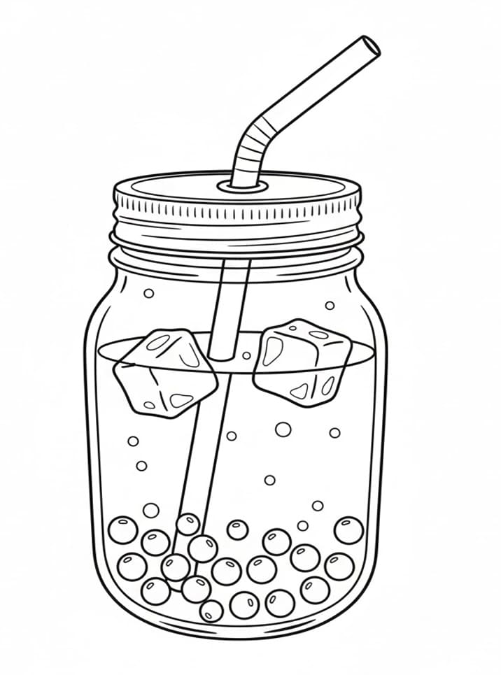 ระบายสี ชานมไข่มุกแก้วฝาโดม