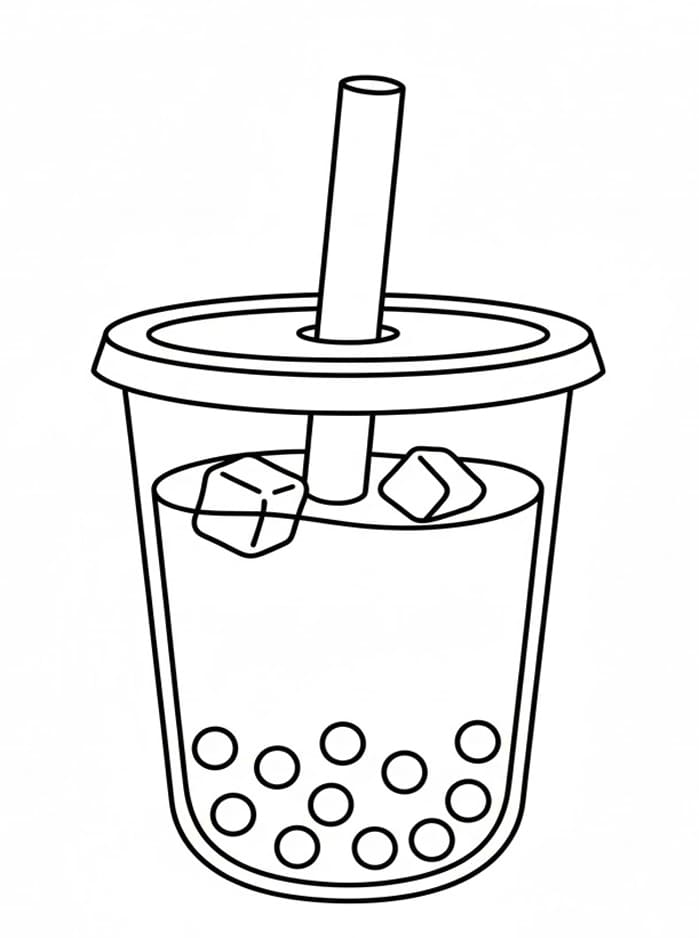 ระบายสี ชานมไข่มุกน่ารัก