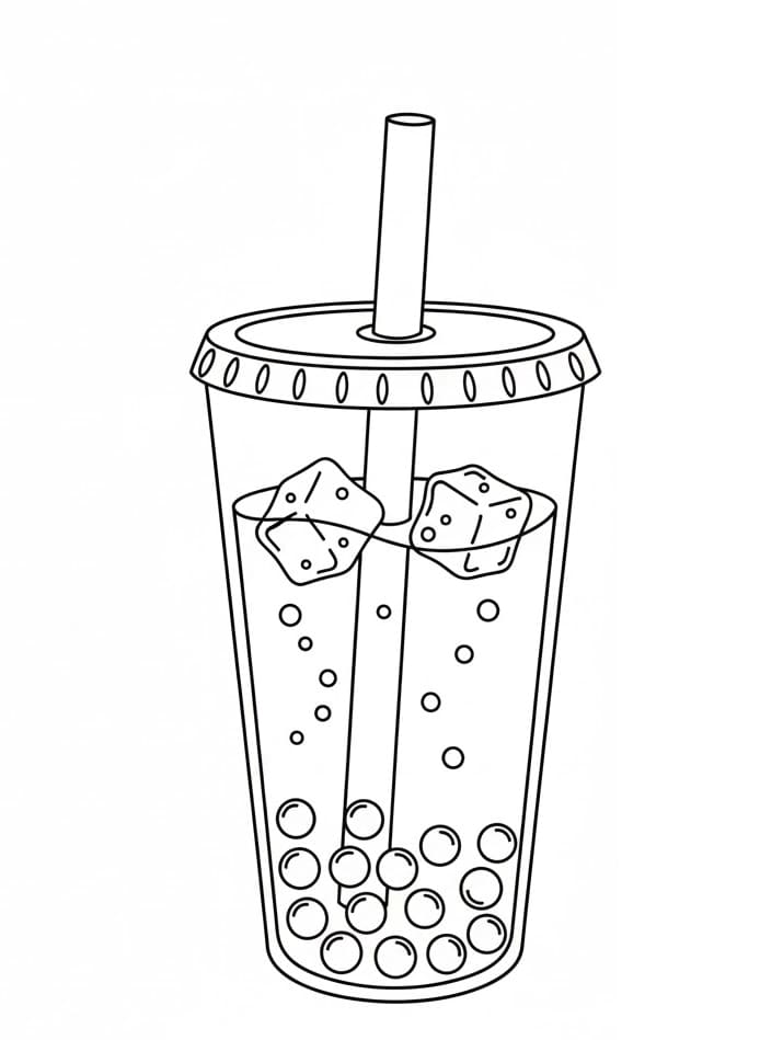 ระบายสี ชานมไข่มุกสำหรับเด็ก