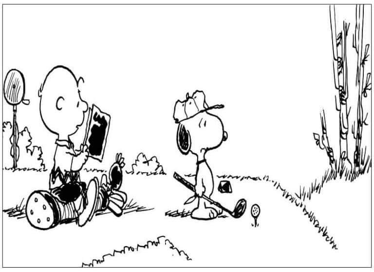 ระบายสี ชาร์ลีและสนูปีเล่นกอล์ฟ