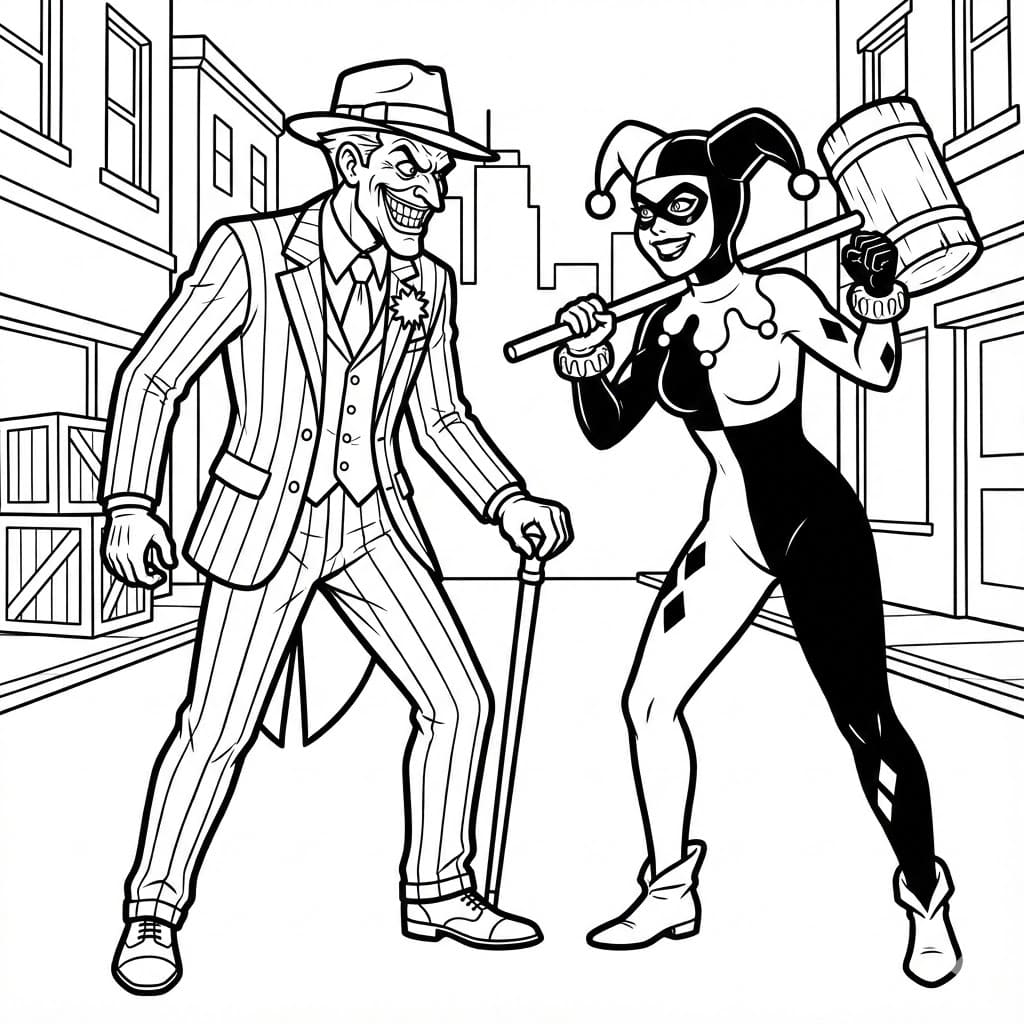 ระบายสี โจ๊กเกอร์กับฮาร์ลีย์ ควินน์
