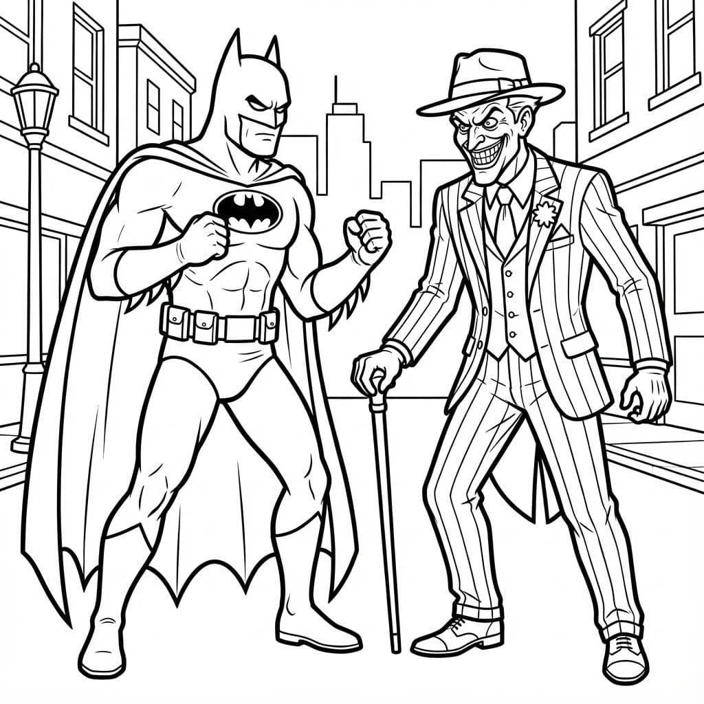 ระบายสี โจ๊กเกอร์กับแบทแมน