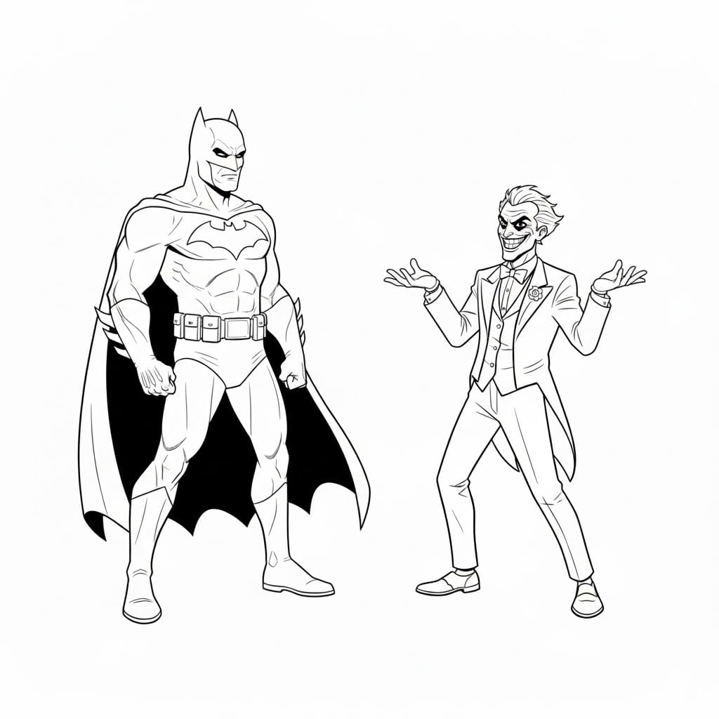 ระบายสี โจ๊กเกอร์และแบทแมน