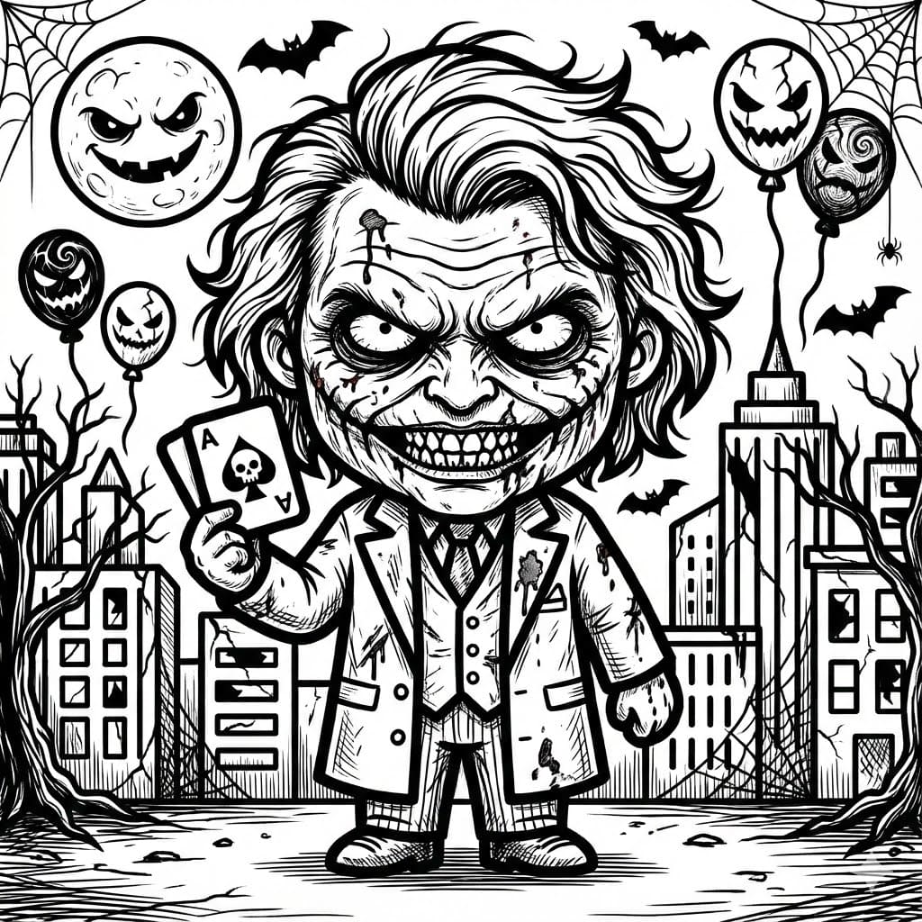 ระบายสี โจ๊กเกอร์น่ากลัว