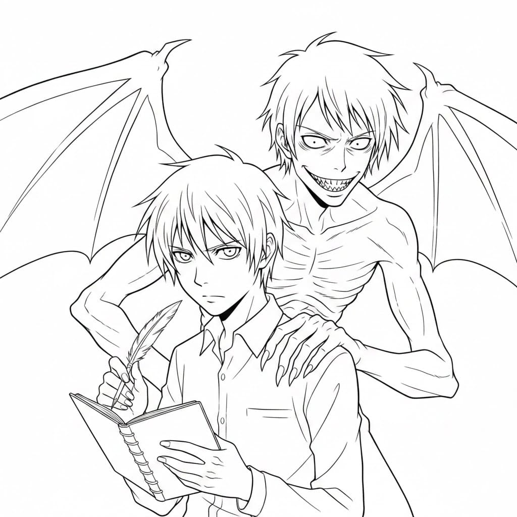 ระบายสี เดธโน้ต พิมพ์ฟรี