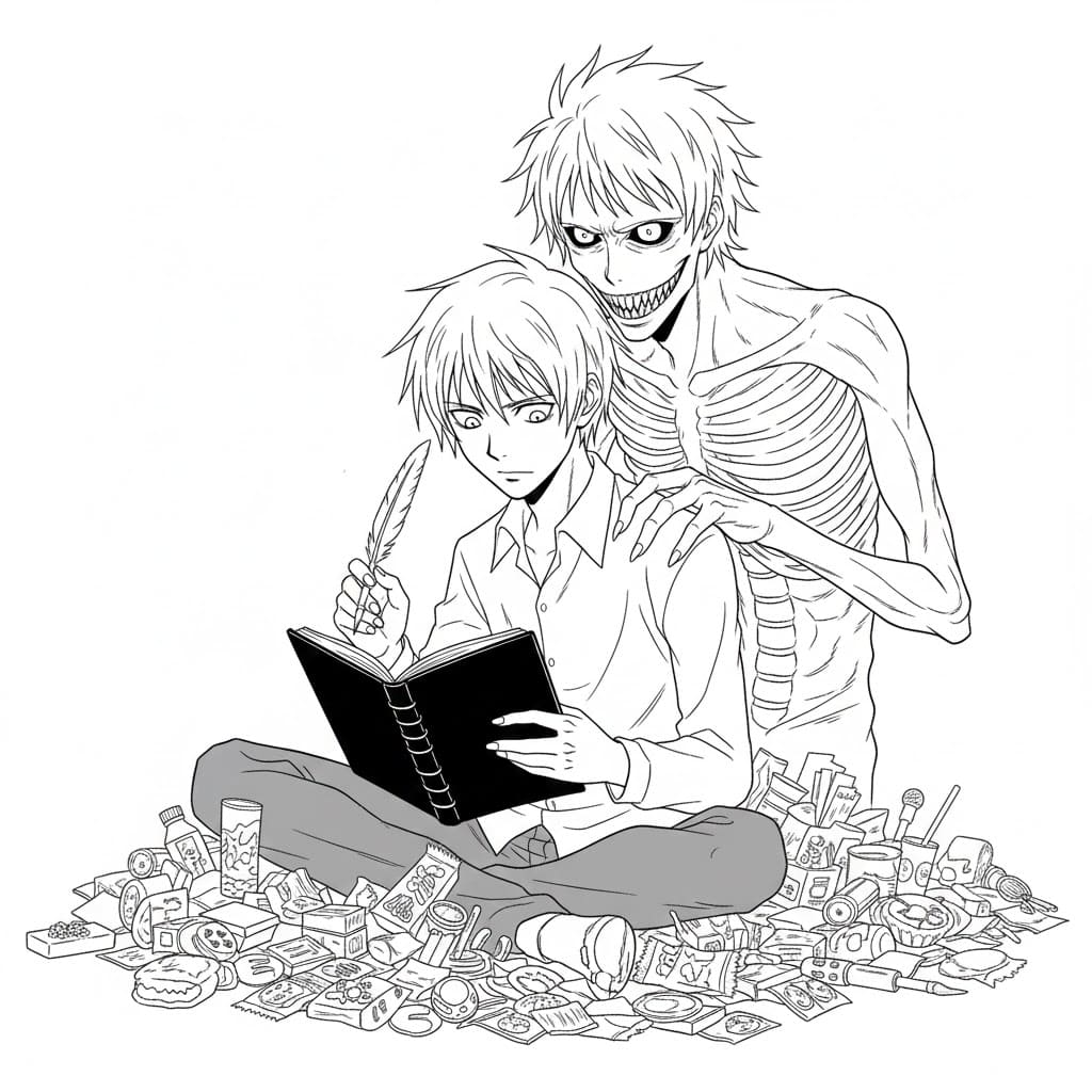 ระบายสี เดธโน้ตสำหรับเด็กเล่นฟรี