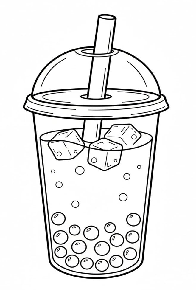 ระบายสี ฟรีชานมไข่มุก