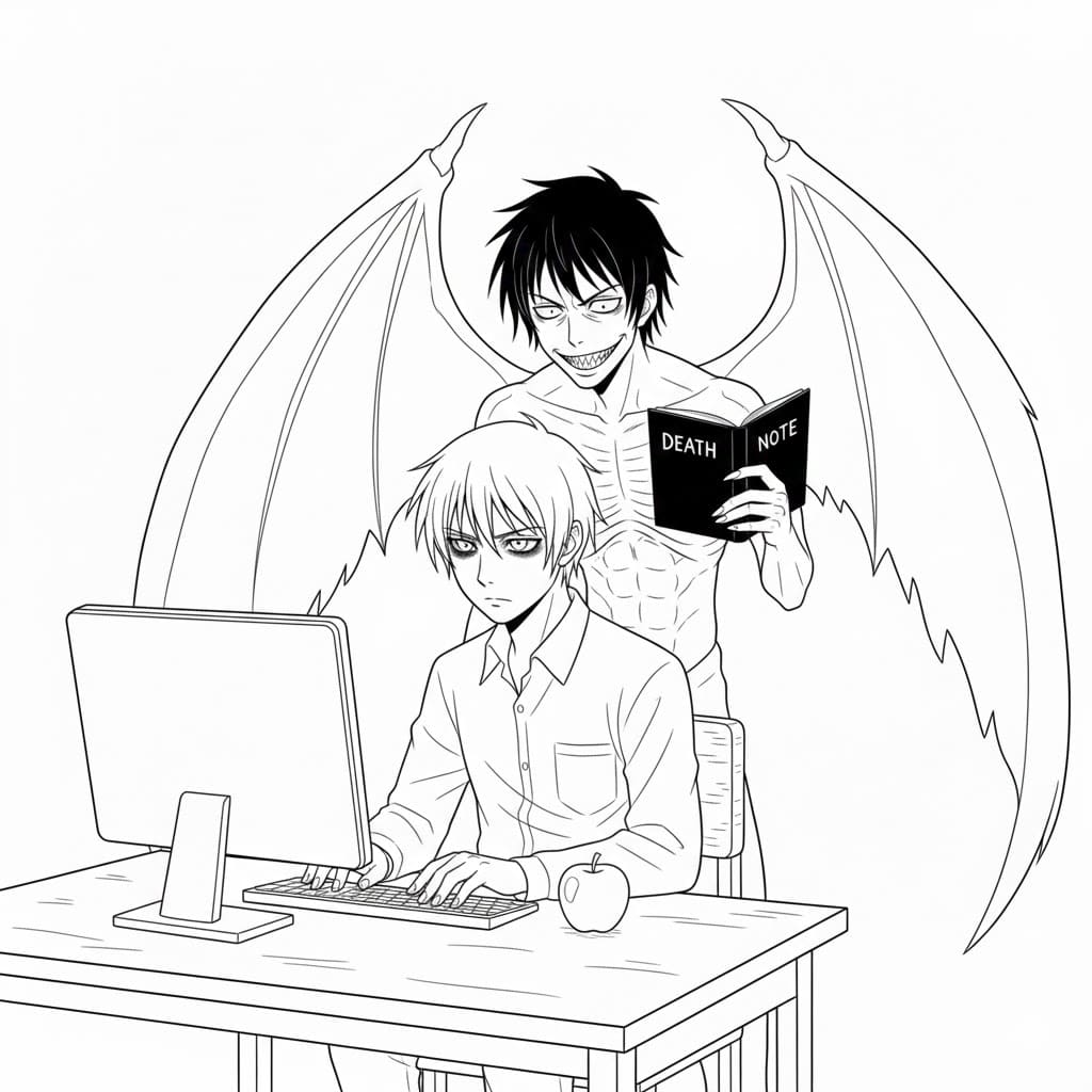 ระบายสี กำลังมองหาข้อมูลเกี่ยวกับเดธโน้ตอยู่