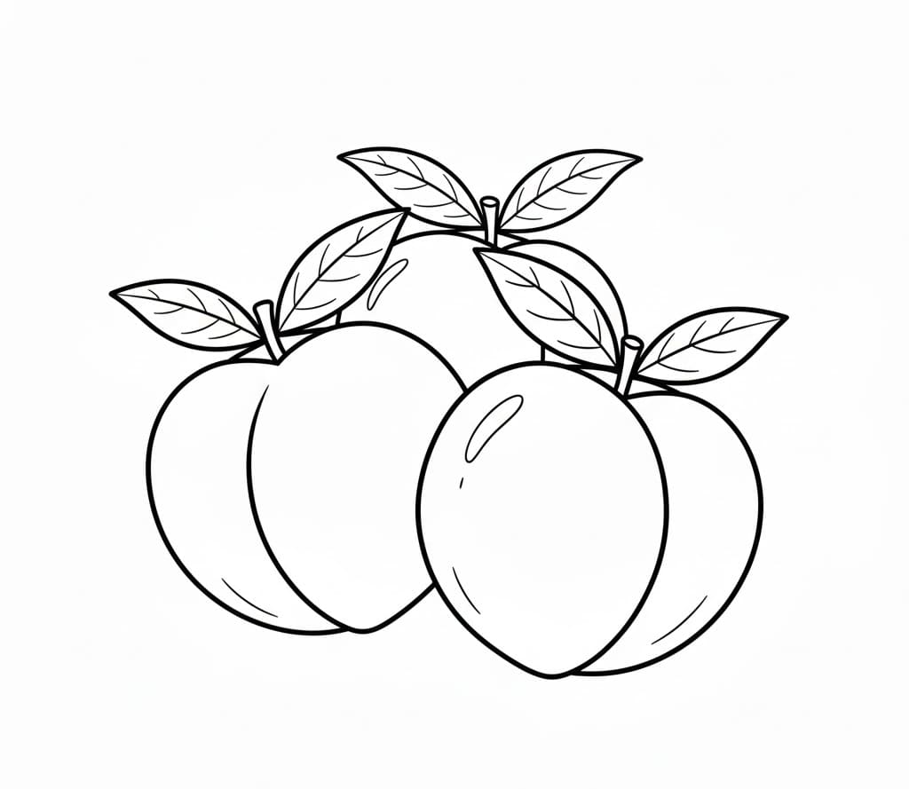 ระบายสี ลายพิมพ์ลูกพีช