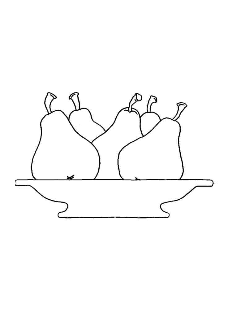 ระบายสี ลูกแพร์บนจาน