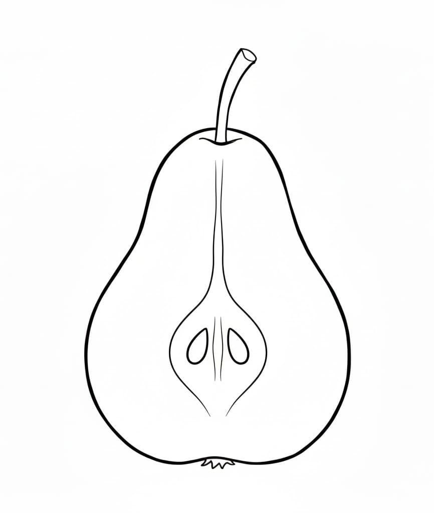 ระบายสี ลูกแพร์ครึ่งลูก