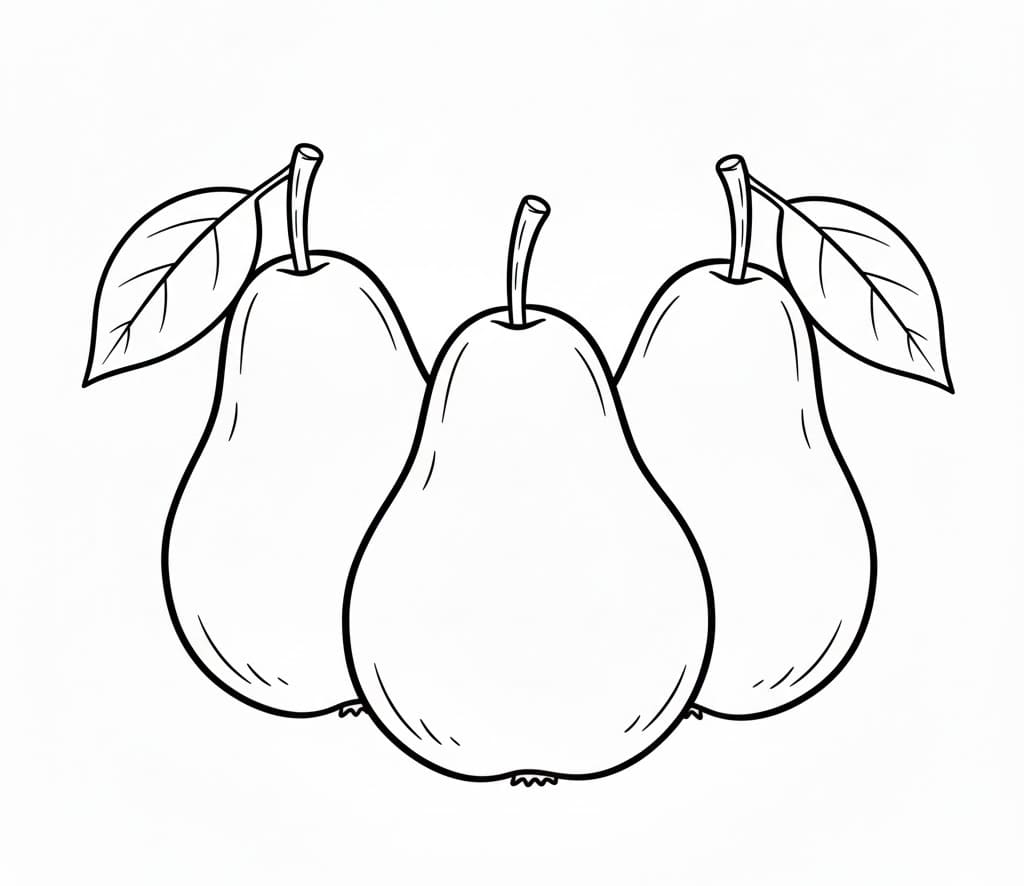 ระบายสี ลูกแพร์สามลูก