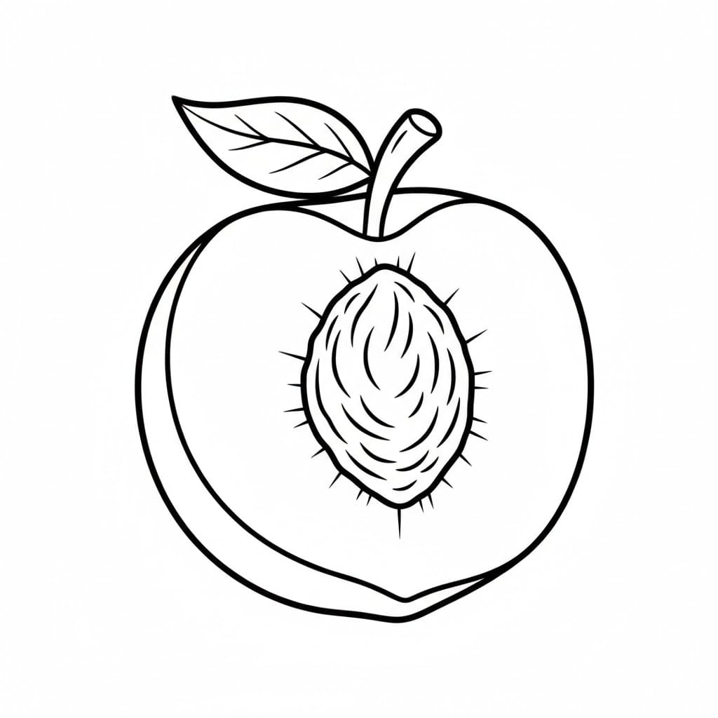 ระบายสี ลูกพีชครึ่งลูก