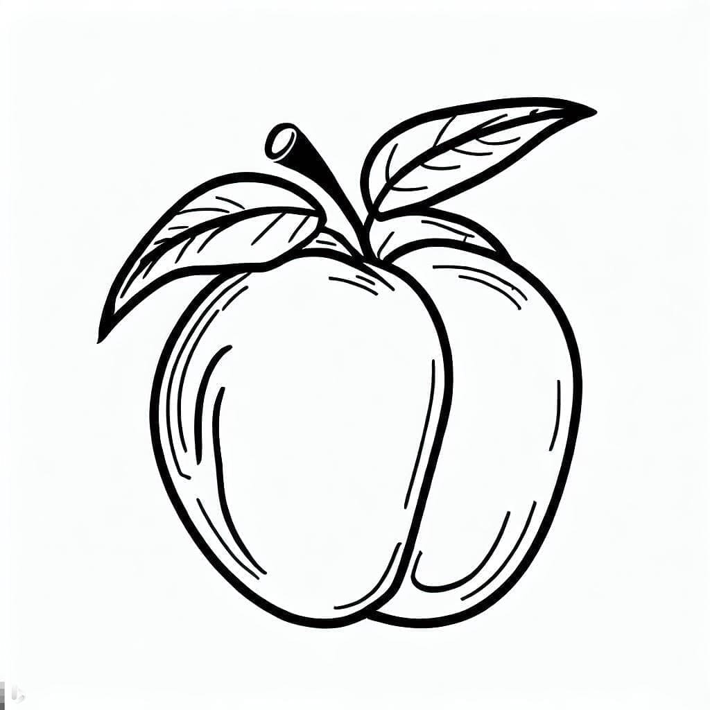 ระบายสี ลูกพีช พิมพ์ได้ฟรี