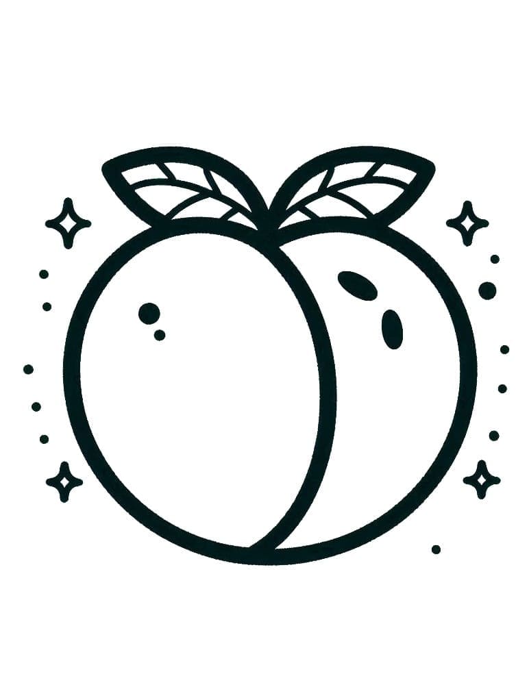 ระบายสี ลูกพีชสำหรับเด็ก