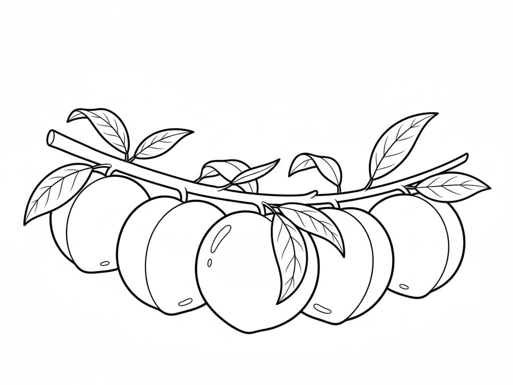 ระบายสี ลูกพีชสำหรับพิมพ์