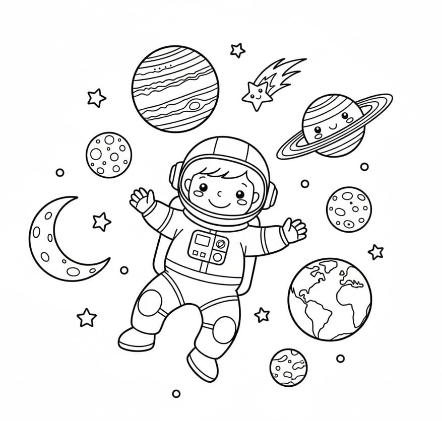 ระบายสี นักบินอวกาศระบบสุริยะ