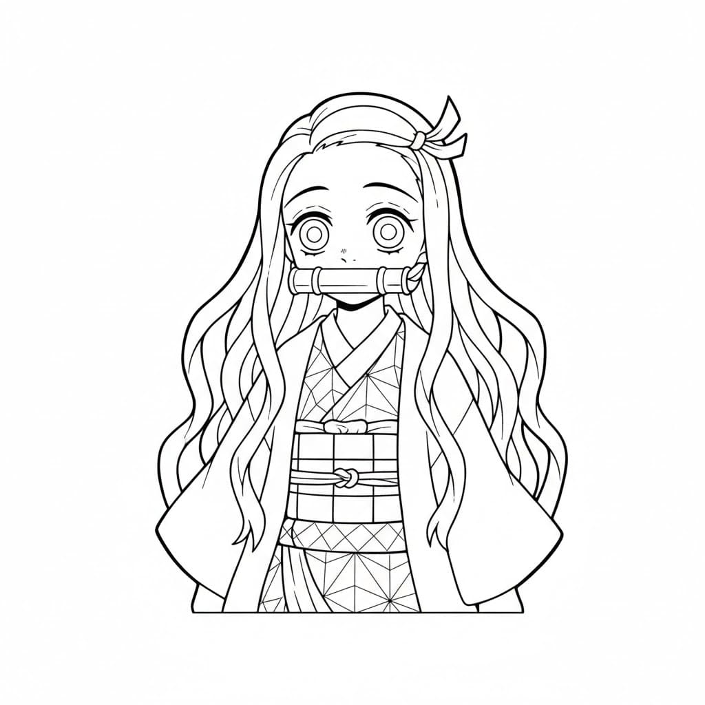 ระบายสี เนซึโกะ คามาโดะ น่ารักจัง