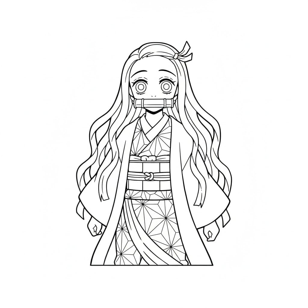 ระบายสี เนซึโกะคามาโดะง่ายๆ